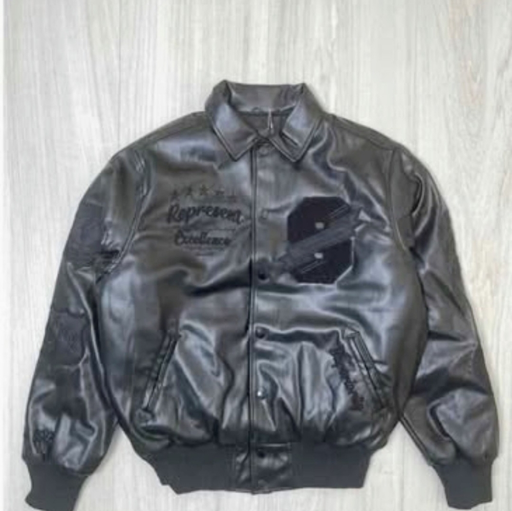Black Leather Jacket(Smokerise)